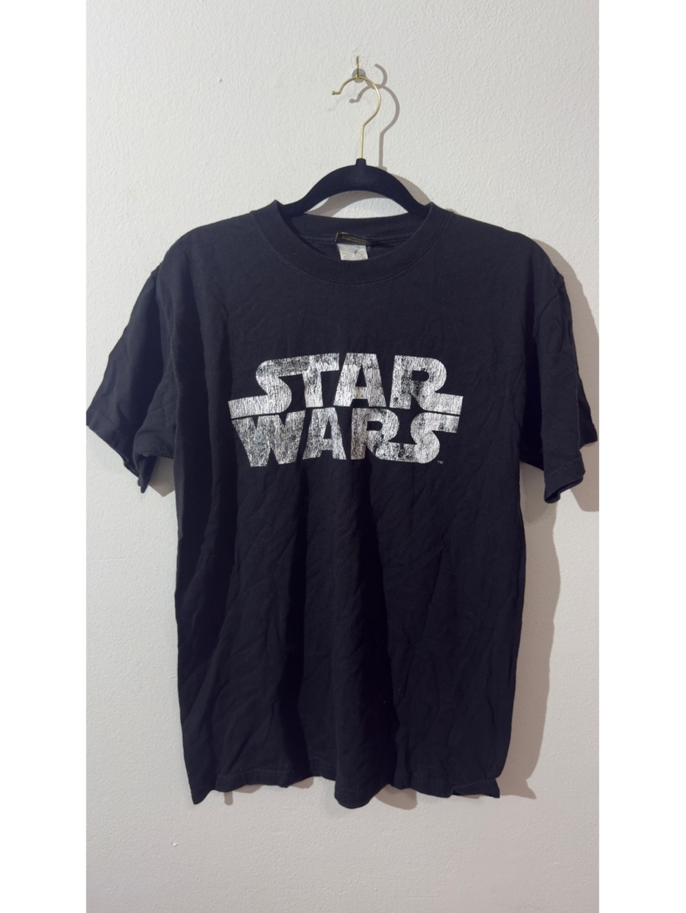 Star Wars Shirt Mens Medium Black Logo Graphic Retro Jedi Space Disney